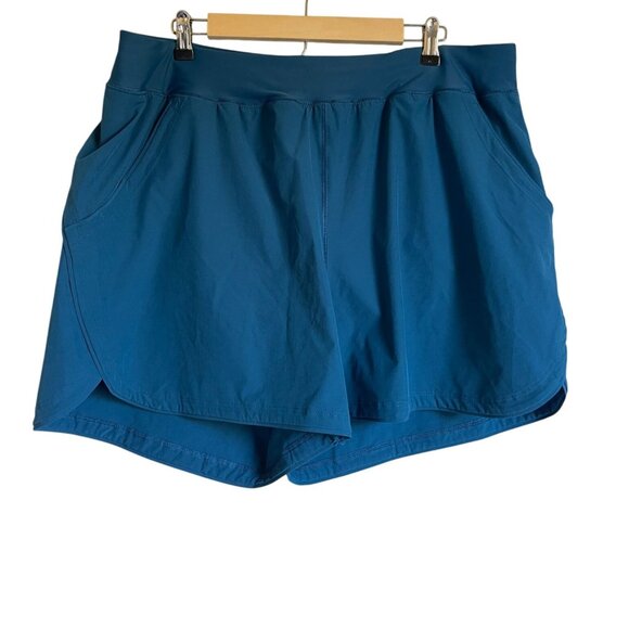 Lands' End Size 20W Turquoise Nylon Performance Knit Shorts Outdoor Active Hikin - Picture 1 of 7